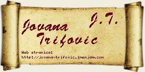 Jovana Trifović vizit kartica
